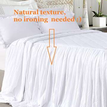 Queen's House Ruffle Skirt Bedspread French Country Bedspread White King Size 3 Piece Set