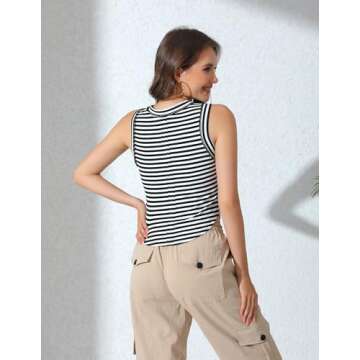Stylish Zeagoo High Neck Ribbed Tank Tops for Summer