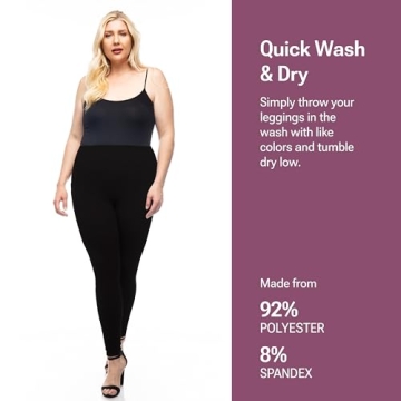 SATINA High Waisted Leggings for Women - Capri, Full Length Compression Leggings with Pockets - Buttery Soft, Tummy Control Black Workout Leggings - Plus Size Yoga Pants Women