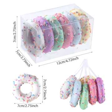 6Pcs Donut Party Decorations Ornaments, Hanging Christmas Tree Candy Gift, Macaron Color Dessert Don...