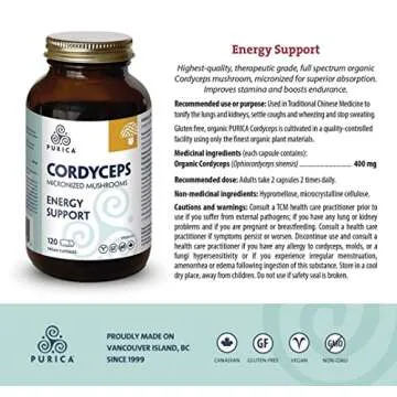 PURICA Cordyceps Micronized Mushrooms for Vitality