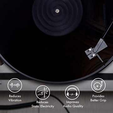 PRO SPIN Black Acrylic Turntable Mat for Superior Vinyl Sound