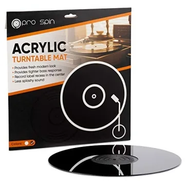 PRO SPIN Black Acrylic Turntable Mat for Superior Vinyl Sound
