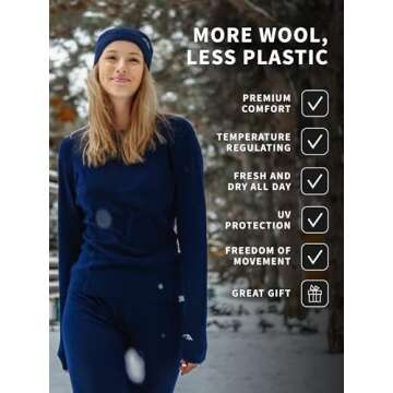 Merino.tech Merino Wool Base Layer Women Set - Lite, Midweight, Heavyweight Merino Thermal Underwear For Women Top, Bottom (Medium, 250 Black)