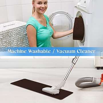 RIOLAND Non-Slip Stair Treads Carpet Indoor 14 Pack Stair Rugs for Wooden Steps Anti Moving Stair Runners Safety for Dogs Elders and Kids, 8” x 30”, Coffee Brown