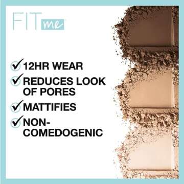 Maybelline Fit Me Matte + Poreless Pressed Face Powder Makeup & Setting Powder, Classic Beige, 1 Cou...