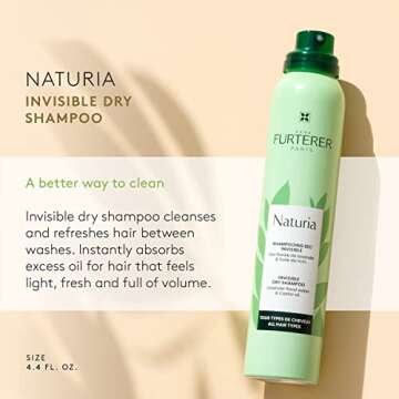 Rene Furterer NATURIA Invisible Dry Shampoo, All Hair Types, Oil-Absorbing, No Residue 4.4oz.