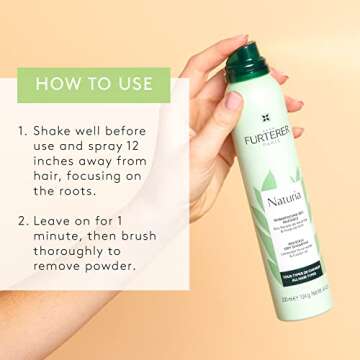Rene Furterer NATURIA Invisible Dry Shampoo, All Hair Types, Oil-Absorbing, No Residue 4.4oz.