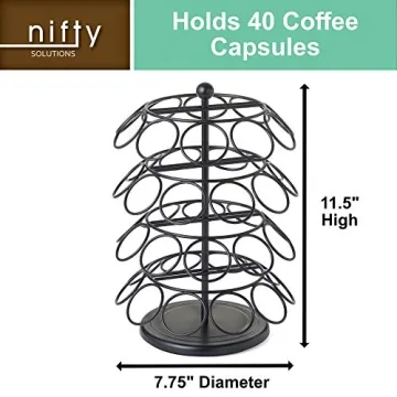 Nifty K Cup Holder - Stylish 40 K-Cup Carousel Spins 360°