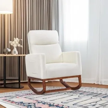 Stylish Yaheetech Rocking Chair with Side Pocket and Safety