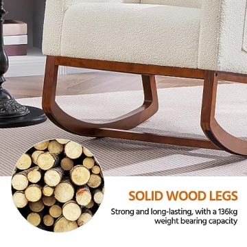 Stylish Yaheetech Rocking Chair with Side Pocket and Safety