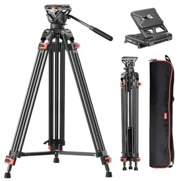 Premium Heavy Duty Tripod 72inch with 360 Degree Fluid Head for Professional Use