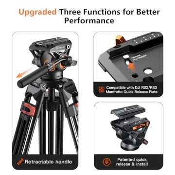 Heavy Duty Tripod Professional 72inch Video Tripod