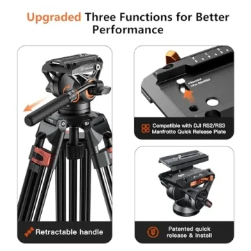 Heavy Duty Tripod Professional 72inch Video Tripod