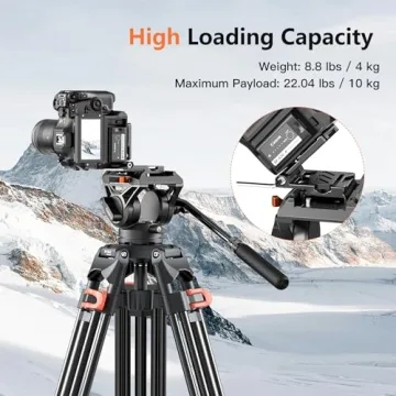 Heavy Duty Tripod Professional 72inch Video Tripod