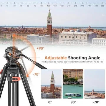 Heavy Duty Tripod Professional 72inch Video Tripod