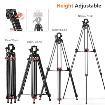 Heavy Duty Tripod Professional 72inch Video Tripod