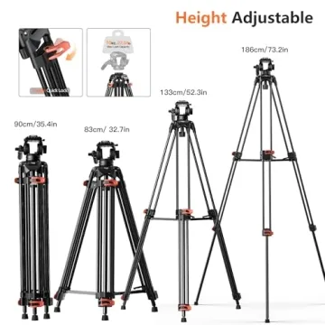 Heavy Duty Tripod Professional 72inch Video Tripod