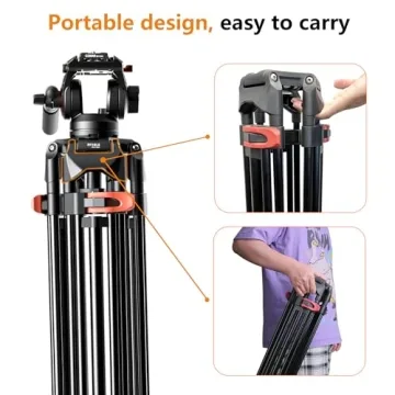 Heavy Duty Tripod Professional 72inch Video Tripod