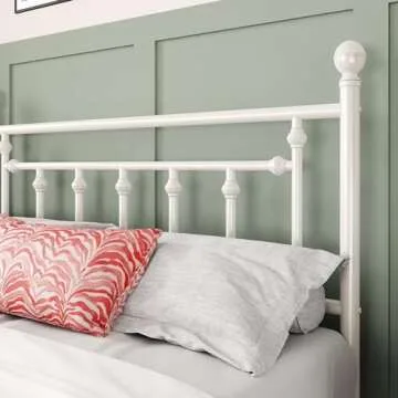 Allewie 14 Inch Queen Metal Bed Frame with Vintage Design