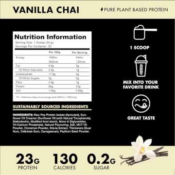 Blessed Vegan Protein Powder - Plant Based Protein Powder Meal Replacement Protein Shake, 23g of Pea...