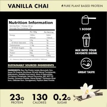 Blessed Vegan Protein Powder - Plant Based Protein Powder Meal Replacement Protein Shake, 23g of Pea...