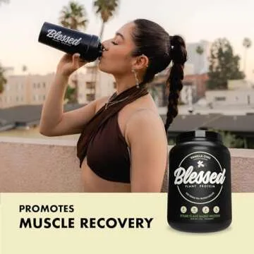 Blessed Vegan Protein Powder - Plant Based Protein Powder Meal Replacement Protein Shake, 23g of Pea Protein Powder, Dairy Free, Gluten Free, Soy Free, No Sugar Added, 30 Servings (Vanilla Chai)