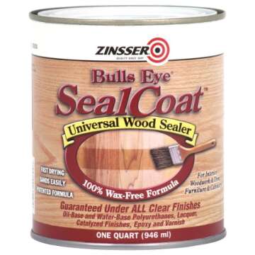 Rust-Oleum Zinsser 824H 1-Quart Bulls Eye Sealcoat Wood Sealer, Clear