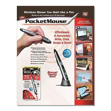 Ergonomic Pocket Mouse 2-in-1 Wireless Stylus and Mouse