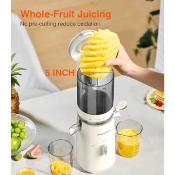 Zasmira Cold Press Juicer: 5" Wide Chute & 99.6% Purity