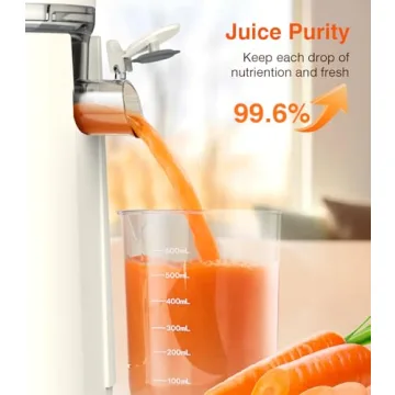 Zasmira Cold Press Juicer: 5" Wide Chute & 99.6% Purity