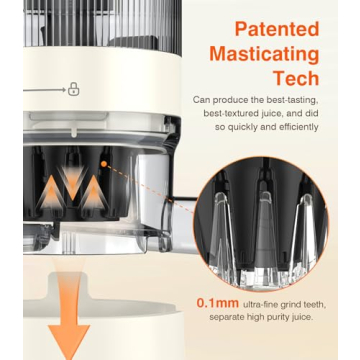 Zasmira Cold Press Juicer: 5" Wide Chute & 99.6% Purity