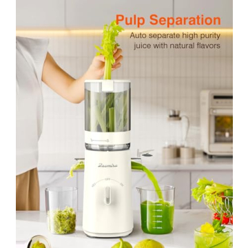 Zasmira Cold Press Juicer: 5" Wide Chute & 99.6% Purity