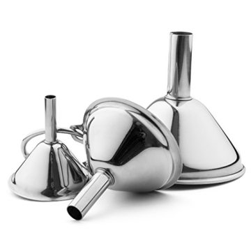 Bellemain Stainless Steel 3-Piece Funnel Set | Small Funnels for Spices, Essential Oils & Flasks | K...