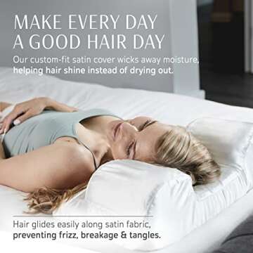 YourFacePillow - Ergonomic Cervical Memory Foam Pillow for Back Sleeping - Neck & Shoulder Support - Best Sleep Alignment - Large with Satin Case