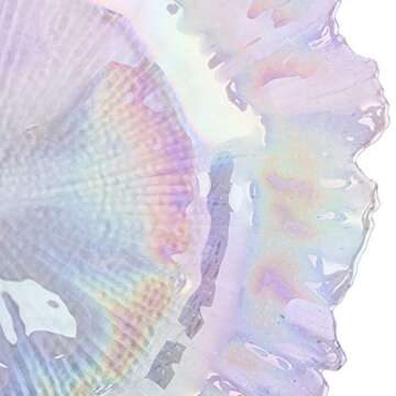 Koyal Wholesale Flora Glass Charger Plates Set of 4 Iridescent