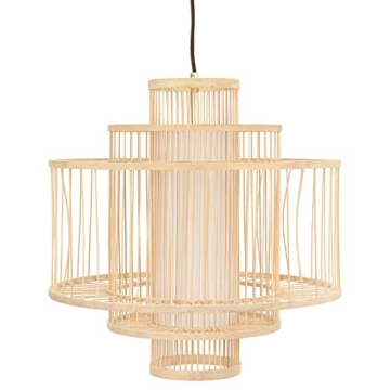 Creative Co-Op 19.5 Inch Bamboo Pendant Light - Elegant Bohemian and Asian Inspired Design