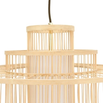 Creative Co-Op 19.5 Inch Bamboo Pendant Light for Chic Decor