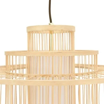 Creative Co-Op 19.5 Inch Bamboo Pendant Light for Chic Decor