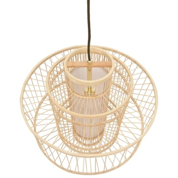 Creative Co-Op 19.5 Inch Bamboo Pendant Light for Chic Decor