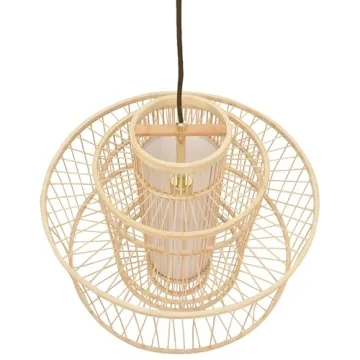 Creative Co-Op 19.5 Inch Bamboo Pendant Light for Chic Decor