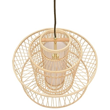 Creative Co-Op 19.5 Inch Bamboo Pendant Light for Chic Decor