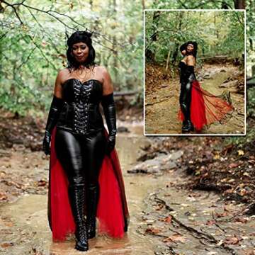 Bellady Long Faux Leather Gloves for Women,Elbow Length Touchscreen Dress Gloves,Cosplay Costume Opera Gloves,Black