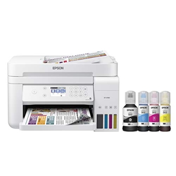 Epson EcoTank ET-3760 Wireless Color All-in-One Cartridge-Free Supertank Printer with Scanner, Copie...