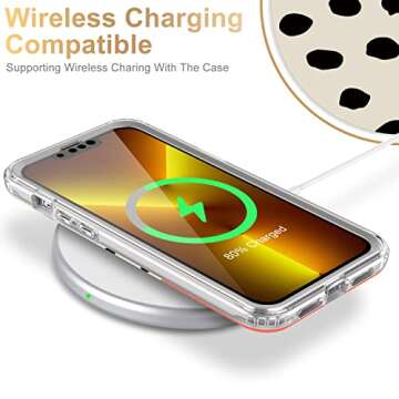 Esdot for iPhone 13 Pro Max Case with Built-in Screen Protector,Military Grade Cover with Fashion Designs for Women Girls,Protective Phone Case 6.7" Nice Leopard Pattern