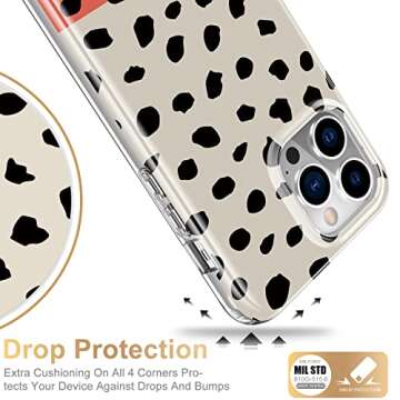 Esdot for iPhone 13 Pro Max Case with Built-in Screen Protector,Military Grade Cover with Fashion Designs for Women Girls,Protective Phone Case 6.7" Nice Leopard Pattern
