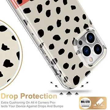 Esdot for iPhone 13 Pro Max Case with Built-in Screen Protector,Military Grade Cover with Fashion Designs for Women Girls,Protective Phone Case 6.7" Nice Leopard Pattern