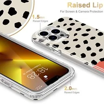 Esdot for iPhone 13 Pro Max Case with Built-in Screen Protector,Military Grade Cover with Fashion Designs for Women Girls,Protective Phone Case 6.7" Nice Leopard Pattern