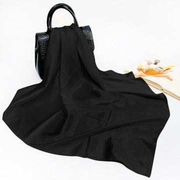 Vimate Black Silk Feeling Scarf, Stylish & Versatile
