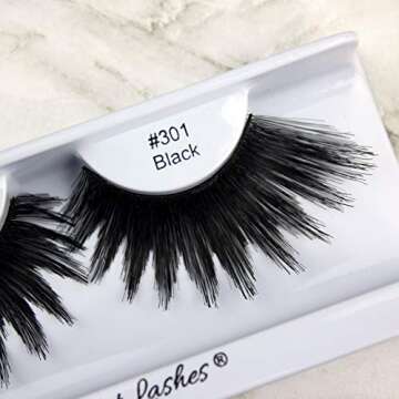 Elegant Lashes #301 The ORIGINAL Drag Queen Lash | Thick Long Black Human Hair False Eyelashes for D...